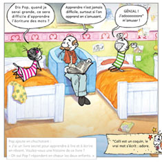 BD'imagier page 8 - Calli, Michipie et Pop sont dans la chambre des enfants